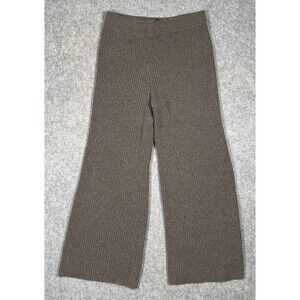Nap Loungewear Cashmere Knit Ribbed Pants Womens M Brown Gray Flare Comfort READ